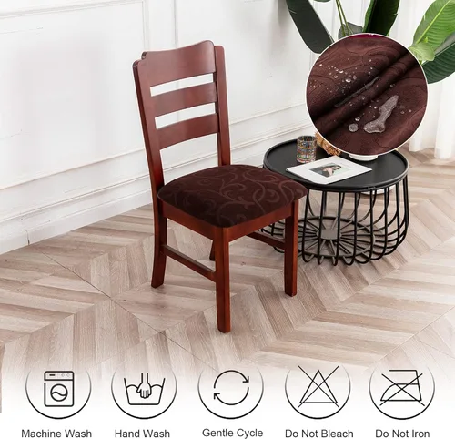Miniatura 7 de Genina Fundas de asiento impermeables para sillas de comedor, fundas elásticas para sillas de comedor, fundas protectoras para sillas de cocina