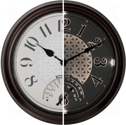 Miniatura 12 de Presentime & Co. Reloj iluminado para exteriores de 18 pulgadas, resistente al agua, reloj de pared grande iluminado con termómetro e higrómetro