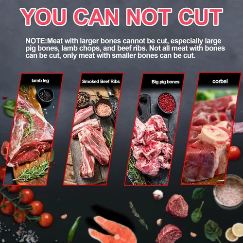 Miniatura 6 de Cortador de carne de 20 pulgadas, cortador manual de costillas para pollo, pescado o carne de res, rebanador de carne congelada de acero inoxidable
