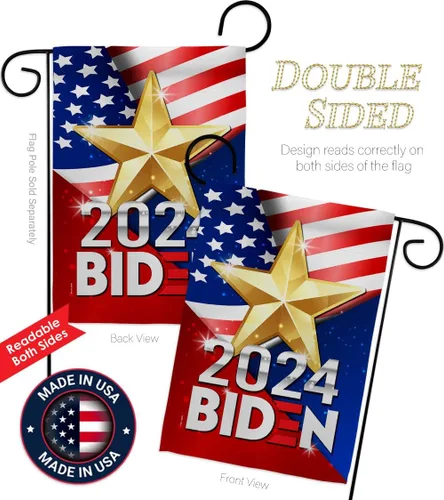 Miniatura 3 de Biden Harris bandera de jardín con bandera de voto, soporte de pared para el presidente patriótico demócrata republicano de la fiesta de té