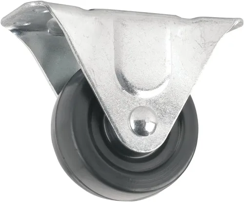 Miniatura 8 de Rueda de rodaja de goma resistente con placa superior rígida no giratoria - 2 pulgadas - capacidad de carga de 125 libras