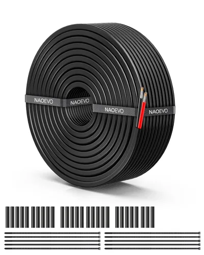 Miniatura 37 de NAOEVO Cable eléctrico de calibre 10, 2 conductores, cable de PVC trenzado de 10 AWG, bajo voltaje de 12 V/cobre estañado/cable flexible