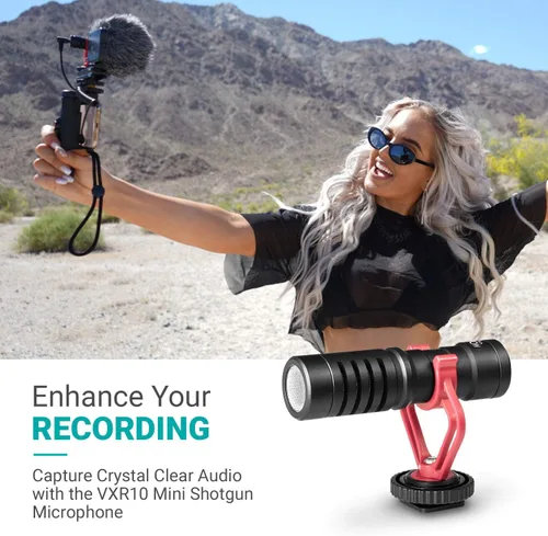 Miniatura 2 de Movo Kit de vlogging para teléfono inteligente para iPhone con micrófono de escopeta, mango de agarre, correa de muñeca para teléfonos inteligentes