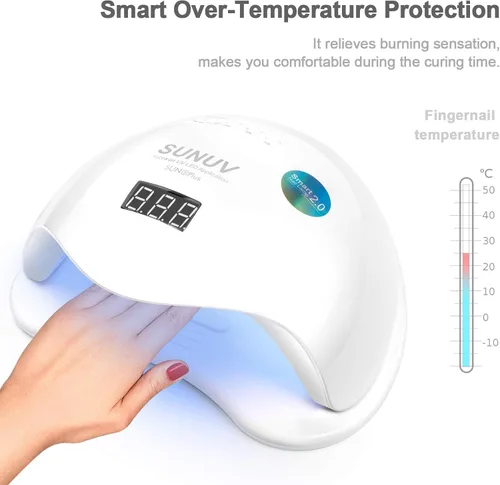 Miniatura 4 de SUNUV SUN5 Plus - Lámpara de uñas UV, guantes de luz UV para secador de uñas de gel para lámpara de esmalte de uñas de gel con sensor automático