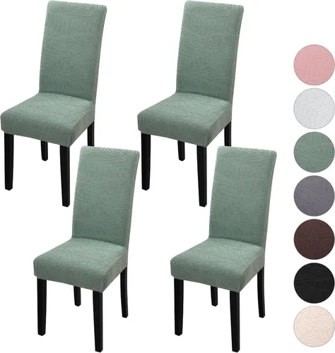 Miniatura 39 de Fundas para silla de comedor Yisun, fundas elásticas para silla de comedor, funda protectora para silla de comedor, mezcla de poliéster, Beige