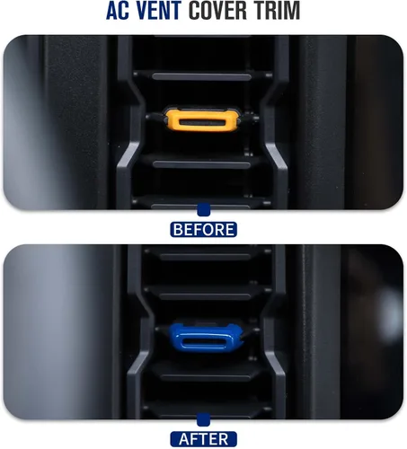 Miniatura 7 de Jimen Compatible con Ford Bronco 2021-2023, 4 piezas de cubierta de botón de ajuste de ventilación de aire de consola central (azul)