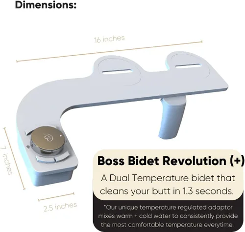Miniatura 4 de Revolution Plus (agua caliente). Accesorio de bidé para inodoro. Diseño de lujo, pulverizador de bidé de baño para inodoro, no eléctrico, boquilla