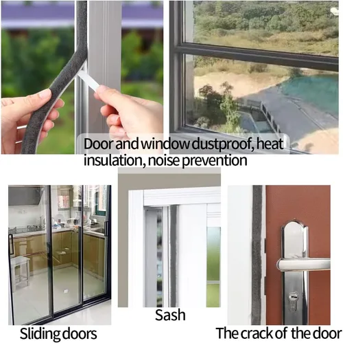 Miniatura 6 de Tira de Sellado para Puerta Corredera con Alta Viscosidad (0.9"x0.4"x32.8FT), Tira de Amortiguación y Reducción de Sonido y Ruido, Tira de Sellado