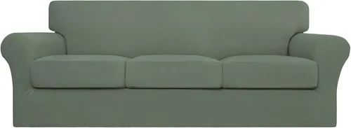 Miniatura 33 de Easy-Going - 4 piezas de funda elástica para sofá de gran tamaño para perros, lavable, para 3 cojines separados, protector de muebles elástico