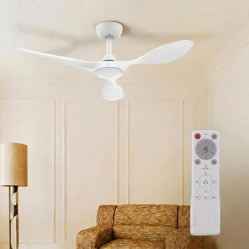 Miniatura 10 de Roomratv Ventiladores de techo con luces y control remoto, motor CC reversible silencioso y silencioso, 6 velocidades, temporizadores, 3 CCT, uso