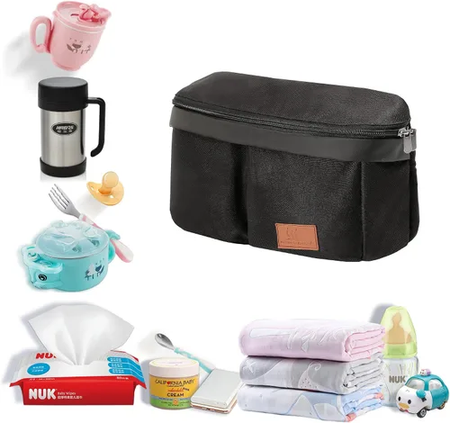 Miniatura 4 de Miracle Baby Bolsa organizadora de cochecito para mamá, bolsa de pañales universal para almacenamiento de cochecitos, compatible con la mayoría
