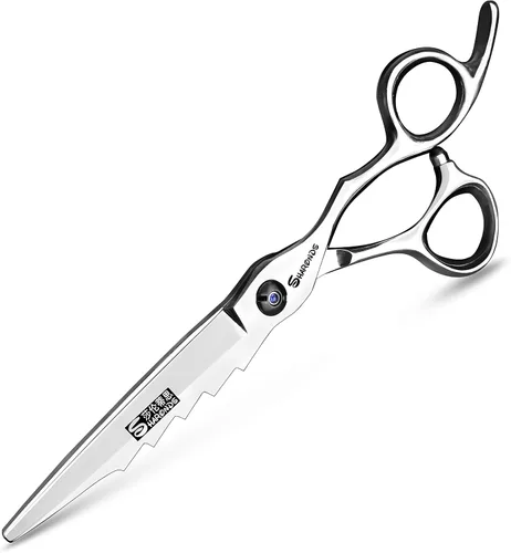 Miniatura 9 de Tijeras ultrafinas para adelgazar el cabello de 6 pulgadas, estilo moderno, plateado, acero inoxidable, ambidiestro, 6 pulgadas, tijeras para cortar