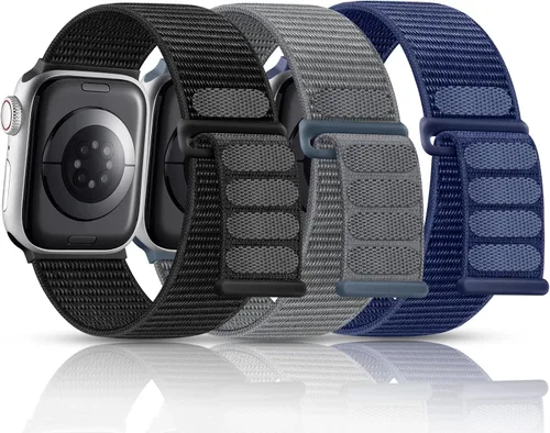 Miniatura 15 de Getino Banda Deportiva de Nylon Compatible con Correas de Apple Watch para Mujeres y Hombres 40mm 41mm 38mm 42mm 46mm 44mm 45mm 49mm, Correa