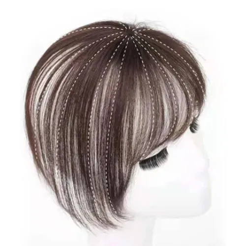 Miniatura 3 de Flequillo con clip en flequillo, flequillo 3D, clip de cabello realista, extensiones de cabello humano para mujer, extensiones de cabello para uso