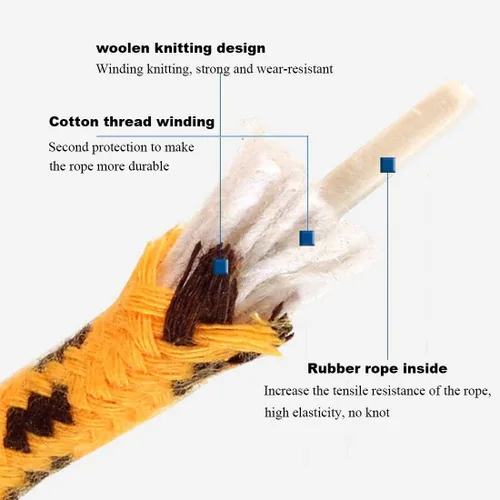 Miniatura 4 de Cuerda de saltar para niños, cuerda de algodón de longitud ajustable con mango de madera para niños y niñas, ejercicio deportivo y fitness Azul
