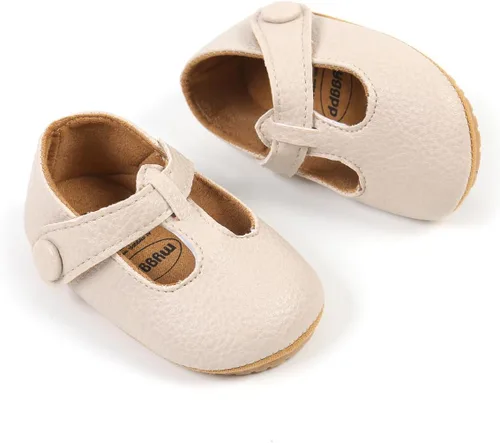 Miniatura 5 de Timatego Zapatos planos Mary Jane para bebé, con lazo de encaje, suela suave, antideslizante, para recién nacido, para primeros pasos, boda