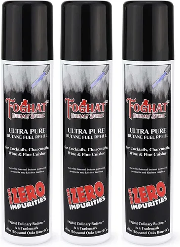 Foghat - Recambio de combustible de butano culinario (3 x 2.0 fl oz), recipiente de repuesto de butano para encendedor, se adapta a todas las