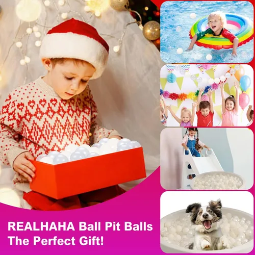 Miniatura 5 de Bolas de pozo de bolas Realhaha 50 100 200 500 Bolas de juego de plástico para bebés, niñas, niños pequeños, tienda de campaña, piscina, sala