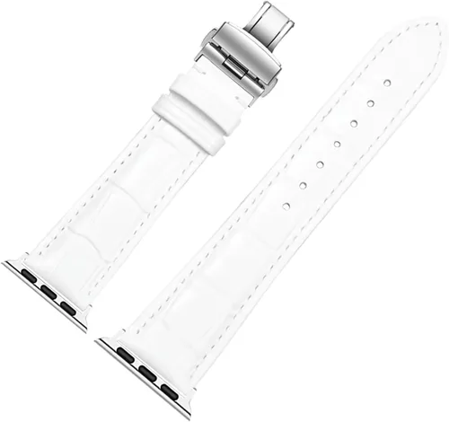 Miniatura 9 de Correa de cuero genuino compatible con Apple Watch Band de 1.496 in 1.575 in 1.614 in 1.654 in 1.732 in 1.772 in 1.811 in 1.929 in, mujeres