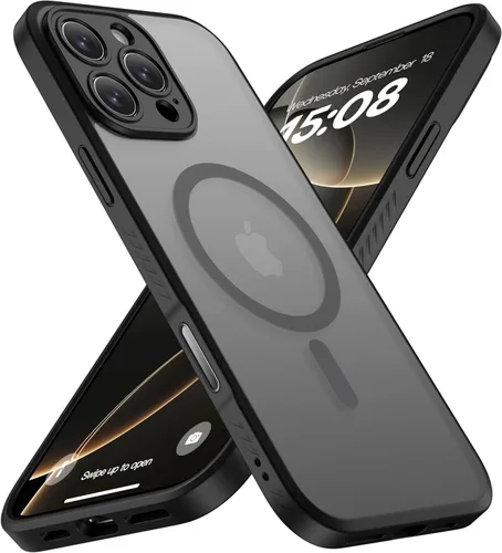 Miniatura 14 de CellEver Funda magnética fuerte para iPhone 15 Pro [protección de cámara] [prueba de caídas de grado militar] [compatible con MagSafe] Funda delgada