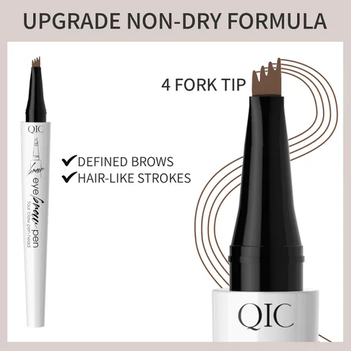 Miniatura 6 de Pluma de cejas de 4 puntas, trazos naturales para el cabello, cejas, forro, barba, línea capilar (1#café claro)