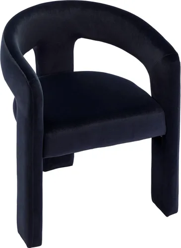 Miniatura 26 de VESCASA Silla de Comedor de Barril de Terciopelo con Respaldo Abierto, Sillón Lateral de Acento Moderno Tapizado con 3 Patas para Caqui-terciopelo