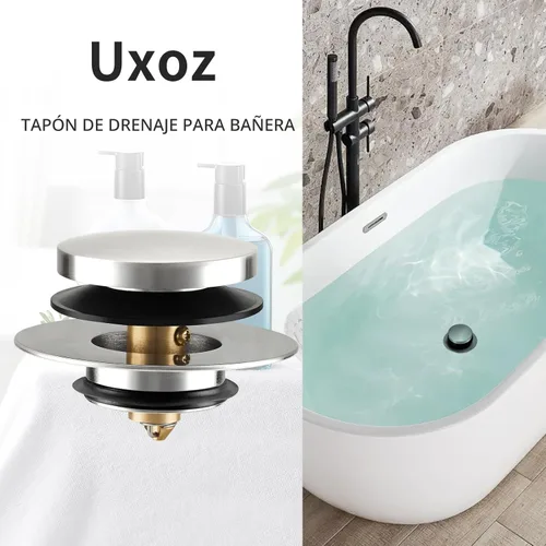 Miniatura 2 de Tapón de Desagüe de Bañera, Tapón de Bañera/Tapón de Bañera para Desagües de Bañera de Punta de Pie/Palanca de Activación/Levantar y Girar, Tapones