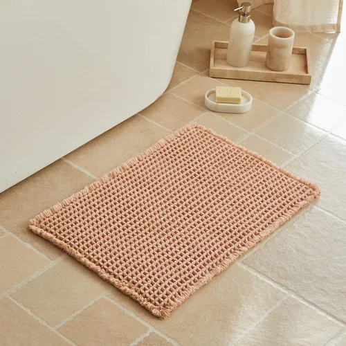 Miniatura 96 de Triohero Tapete de baño con diseño de gofre, tapete de baño pequeño y bohemio, antideslizante, lavable, ultra suave, súper absorbente, de secado
