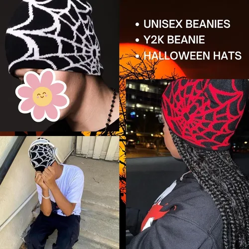 Miniatura 3 de CORIRESHA Gorros de invierno góticos suaves y cálidos para mujeres y hombres y2k
