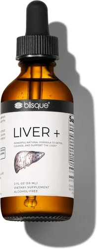 Blisque Suplemento complejo hepático para desintoxicar, limpiar y reparar el hígado | Aprobado por médicos | Ingredientes naturales | Cardo mariano