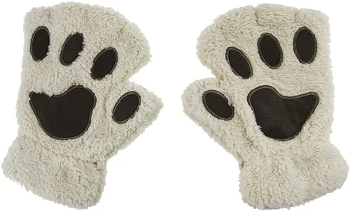 Miniatura 13 de Guantes de garra para disfraz de Halloween, medio dedo, lobo, oso, gato, guantes, guantes de piel sintética para mascarada, cosplay, utilería de mano