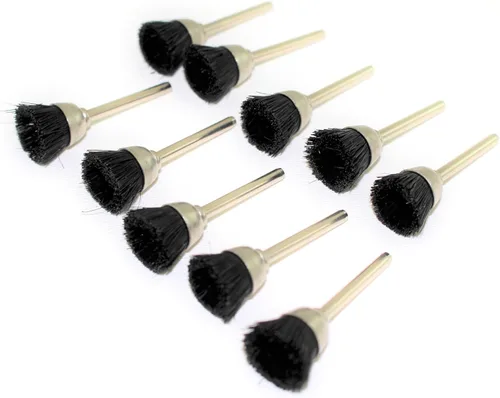 Miniatura 8 de TMAX 10 piezas de cerdas de latón de 1/2 pulgada de taza de alambre de cepillo de rueda con vástago de 1/8 pulgadas para Dremel y otras herramientas
