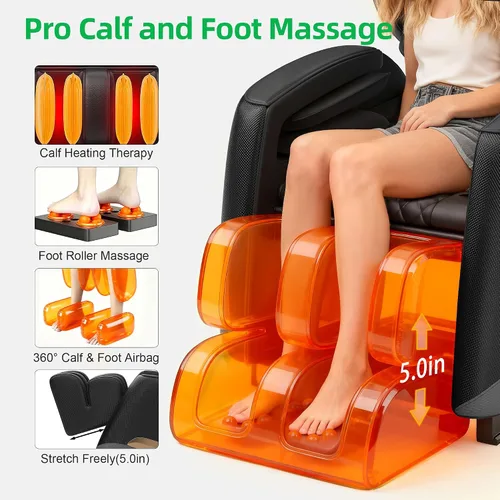 Miniatura 7 de Silla de masaje mejorada de cuerpo completo, silla de masaje reclinable de gravedad cero, 10 puntos de fijación, sillas de masaje Shiatsu 2026