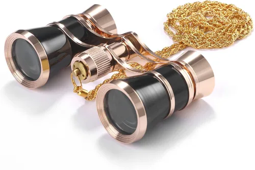 Aroncent Gafas de Ópera Binoculares 3X25 Gafas de Teatro Mini Binoculares Compactos con Cadena para Adultos Niños Mujeres en Ópera Concierto Musical