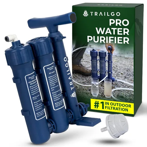 Filtro de agua profesional para camping y senderismo - Sistema de filtro de agua portátil, bomba de mano purificador de agua de supervivencia,