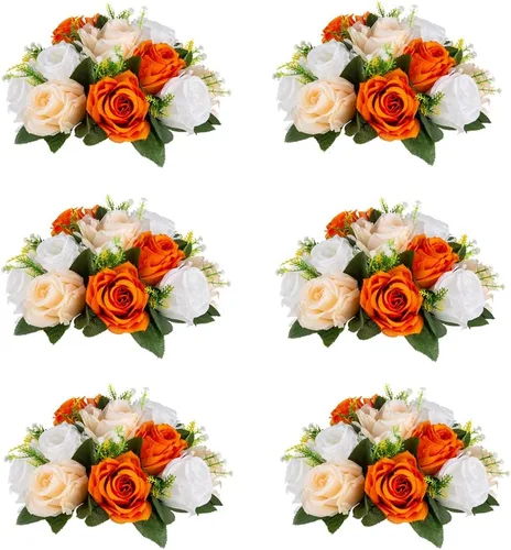 Miniatura 42 de Centros de mesa de flores para mesas de boda: decoraciones de mesa de Halloween, bolas de flores negras, centros de mesa para compromiso, ceremonia