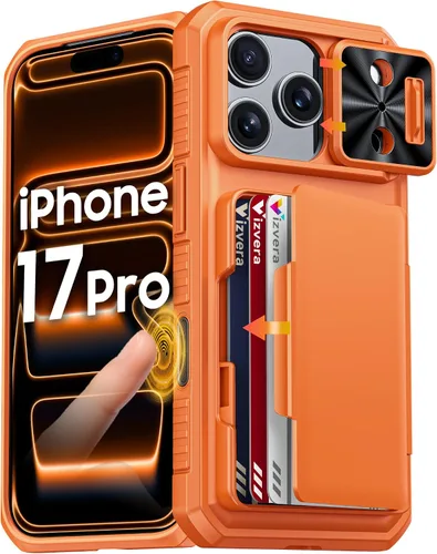 Miniatura 10 de Vizvera para iPhone 16 Pro Max Funda tipo cartera RFID [Soporte para tarjetas][Control de cámara][Cubierta de cámara] Funda protectora de silicona