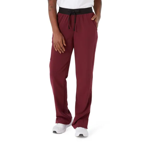 Miniatura 77 de ave. Varick - Pantalón médico de tiro medio para mujer, pierna recta, seis bolsillos, color azul caribeño, talla S