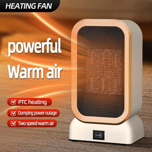 Miniatura 6 de Calentador de espacio para uso en interiores, 1000 vatios de alto rendimiento y 2 velocidades, calentador eléctrico pequeño para oficina y hogar
