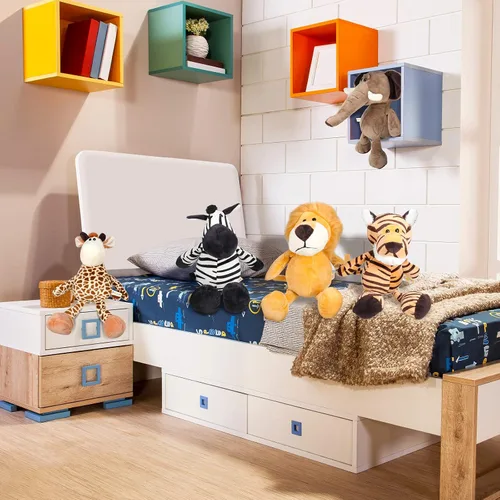 Miniatura 5 de Juego de 5 animales de peluche de safari, incluye leones, tigre, elefantes, cebras y jirafas, animales salvajes de 11.8 pulgadas, juguetes suaves
