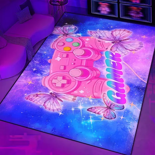 Alfombras para decoración de habitación de niños, alfombra de mariposa para adolescentes y niñas, alfombra antideslizante para dormitorio y sala de