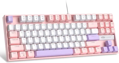 Miniatura 7 de MageGee LIGHT87 - Teclado cremoso con cable, 80% de juntas intercambiables en caliente RGB retroiluminados para juegos con amortiguación de sonido