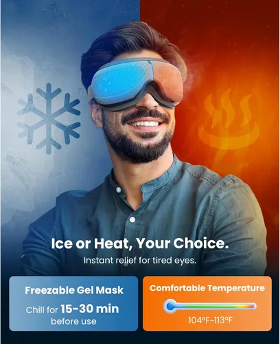 Miniatura 2 de BOB AND BRAD - Masajeador de ojos con calor y enfriamiento, máscara ocular EyeOasis 2 para migrañas, apta para FSA/HSA, masajeador facial térmico