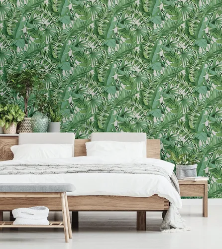 Miniatura 2 de NuWallpaper Maui - Papel tapiz autoadhesivo para pared, papel de contacto extraíble de hojas tropicales verdes para paredes, revestimiento de pared