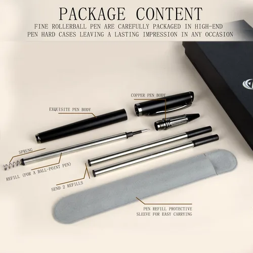 Miniatura 2 de Bolígrafo de tinta líquida con cuerpo de metal de lujo, diseño elegante y escritura suave, bolígrafo de regalo con estuche para hombres y mujeres, 2