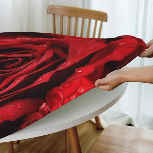 Miniatura 3 de Famame Beautiful Bloom - Mantel redondo ajustable con borde elástico, impermeable, con borde elástico, para interiores y exteriores, se adapta a