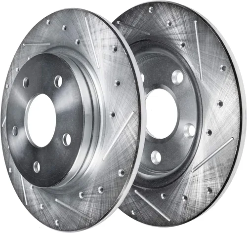 Miniatura 5 de Detroit Axle - Rotores de freno perforados traseros + repuesto de pinza de freno de disco trasera izquierda para Acura TL Honda Element - Juego de 3