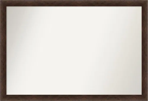Miniatura 459 de Amanti Art Espejo de pared personalizado no biselado (24 x 27 pulgadas), marco estrecho de nogal chipre - varios tamaños personalizados - Espejo