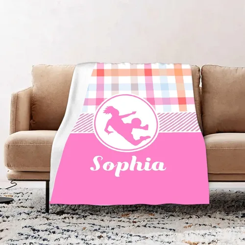 Miniatura 66 de Manta de fútbol para niñas, regalos de fútbol para niñas y niños, manta de franela de forro polar suave y cálida para niñas, regalos de fútbol
