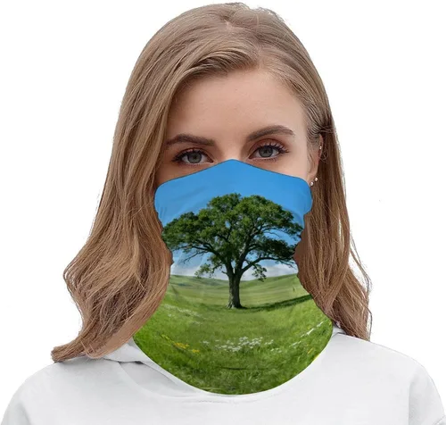 Miniatura 5 de Polaina para el cuello UPF 50, protección solar Prairie Lone Tree, máscara facial que absorbe la humedad y se seca rápido, sin costuras, polaina